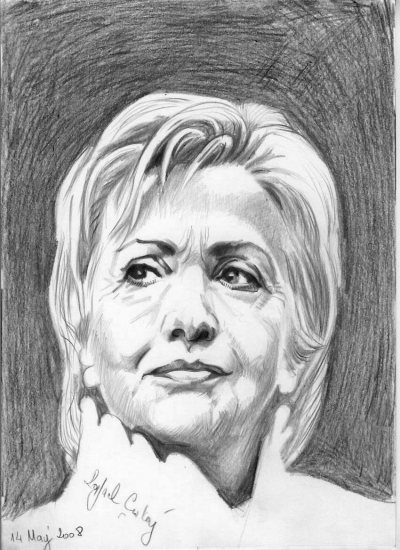 400x550 Portrait Of Hillary Clinton By Rafaelcukaj On Stars Portraits - Hillary Sketch