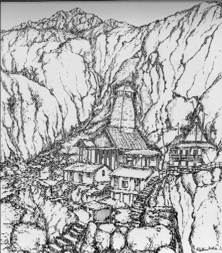 442x502 Yamunotri Temple In Himalaya Mandir - Himalaya Sketch