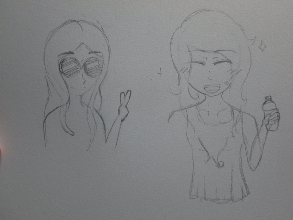 1024x768 Hippie And Qt Grill Sketches By Theerrorednoname - Hippie Sketches