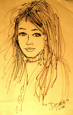 256x400 Ken Kearney Haight Ashbury Hippie Girl Street Sketches - Hippie Sketches