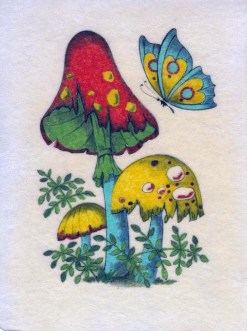 508x680 Vintage Hippie Psychedelic Felt Drawing. Nature. Drawings - Hippie Sketches