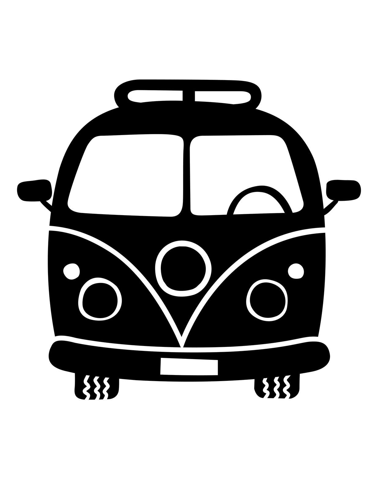 1236x1600 Front Hippie Van Sketch Digital Download Clipart Artclip Digital - Hippie Van Sketch