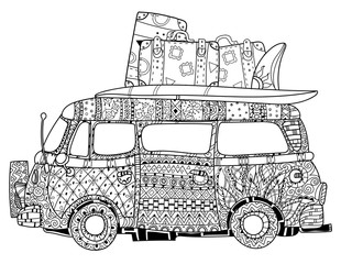 310x240 Minivan Photos, Royalty Free Images, Graphics, Vectors Amp Videos - Hippie Van Sketch