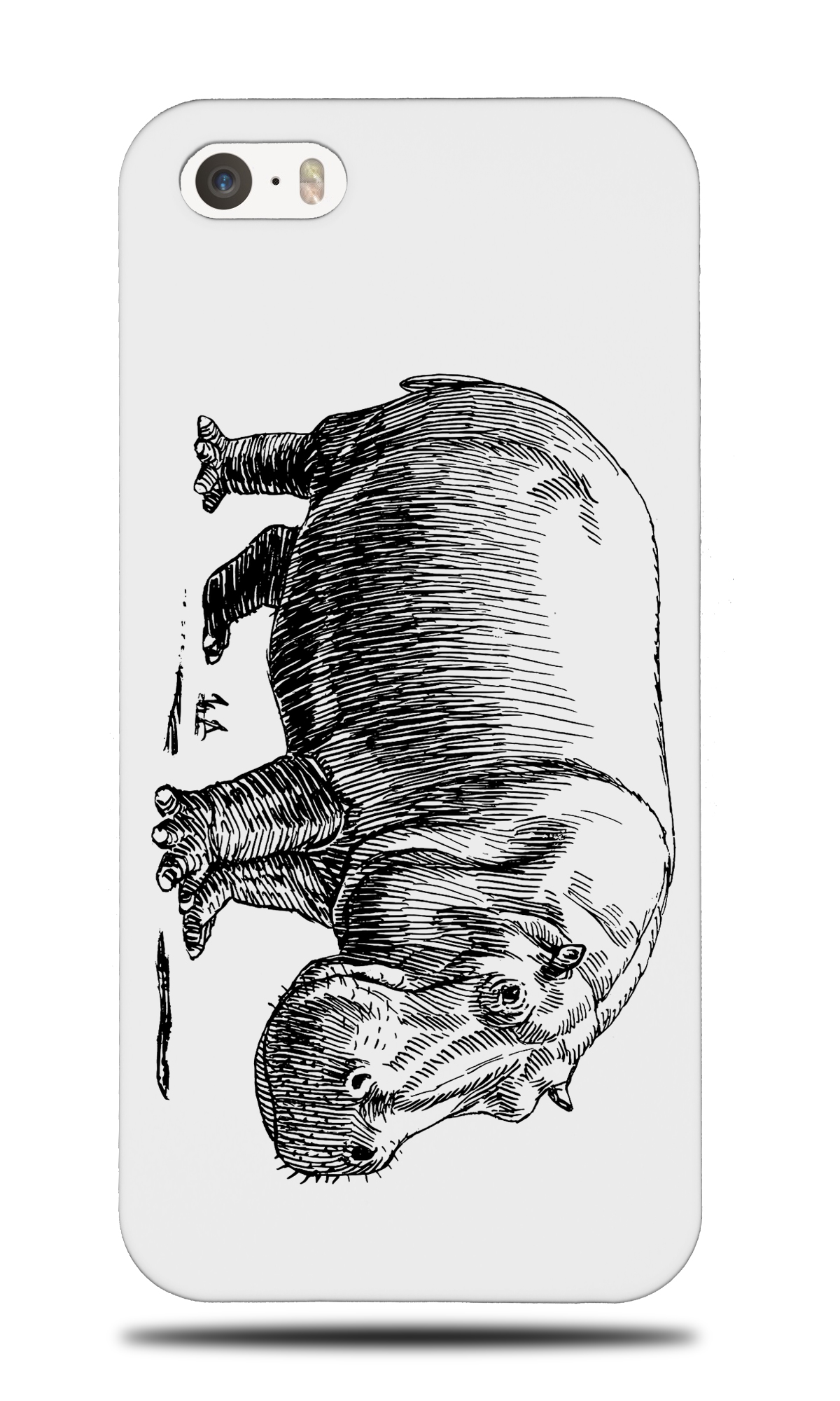 1200x2000 Hippo Hippopotamus Sketch Hard Phone Case Cover For Apple Iphone - Hippo Sketch