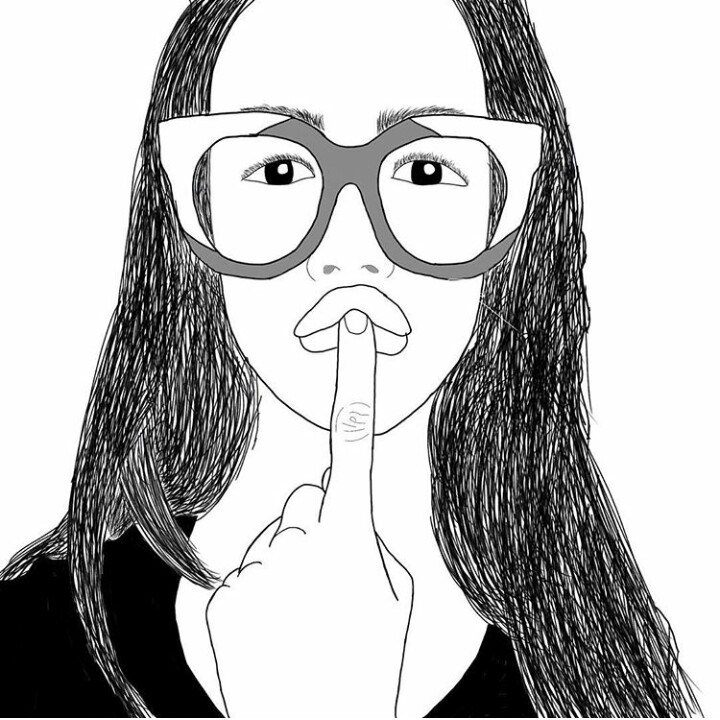 720x720 White Tumblr Hipster Girl Drawing Pictures - Hipster Girl Sketch Tumblr
