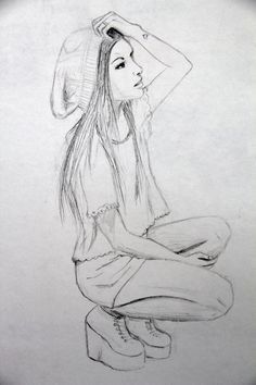 236x354 Hipster Girl Drawings Tumblr - Hipster Girl Sketch Tumblr