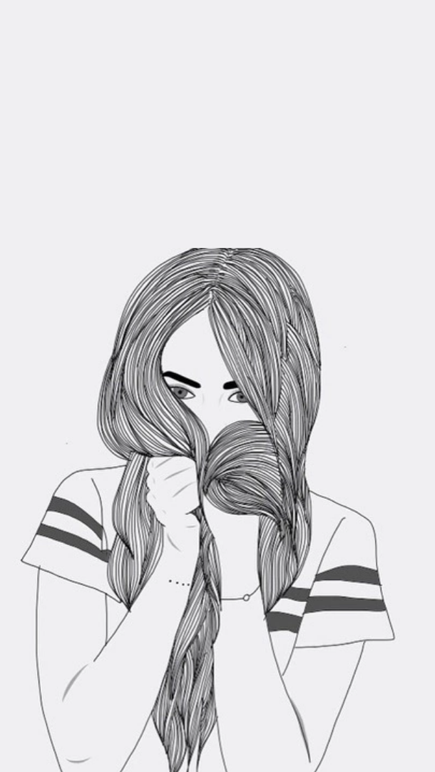 610x1082 Outline Drawings Tumblr - Hipster Girl Sketch Tumblr