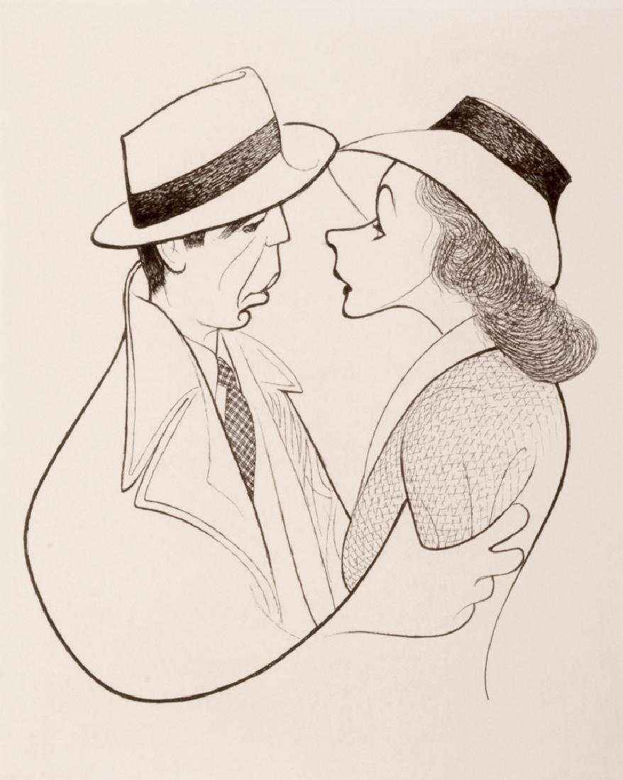 878x1100 Bogart Amp Bergman In Casablanca By Al Hirschfeld - Hirschfeld Sketch
