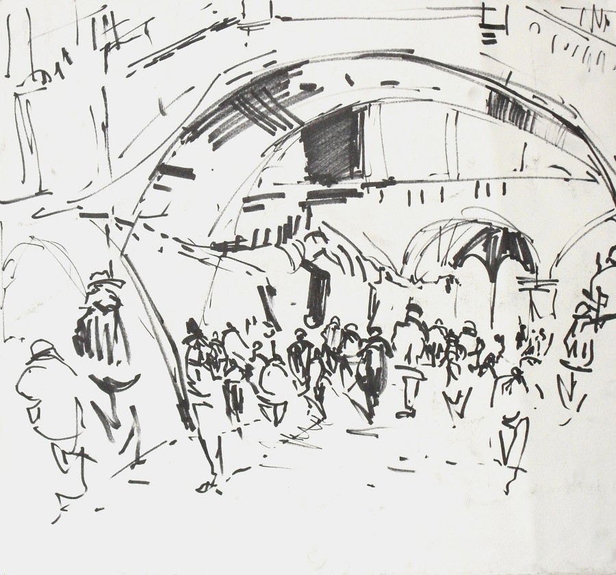 900x840 James Allen Drawings Prints - History Sketch