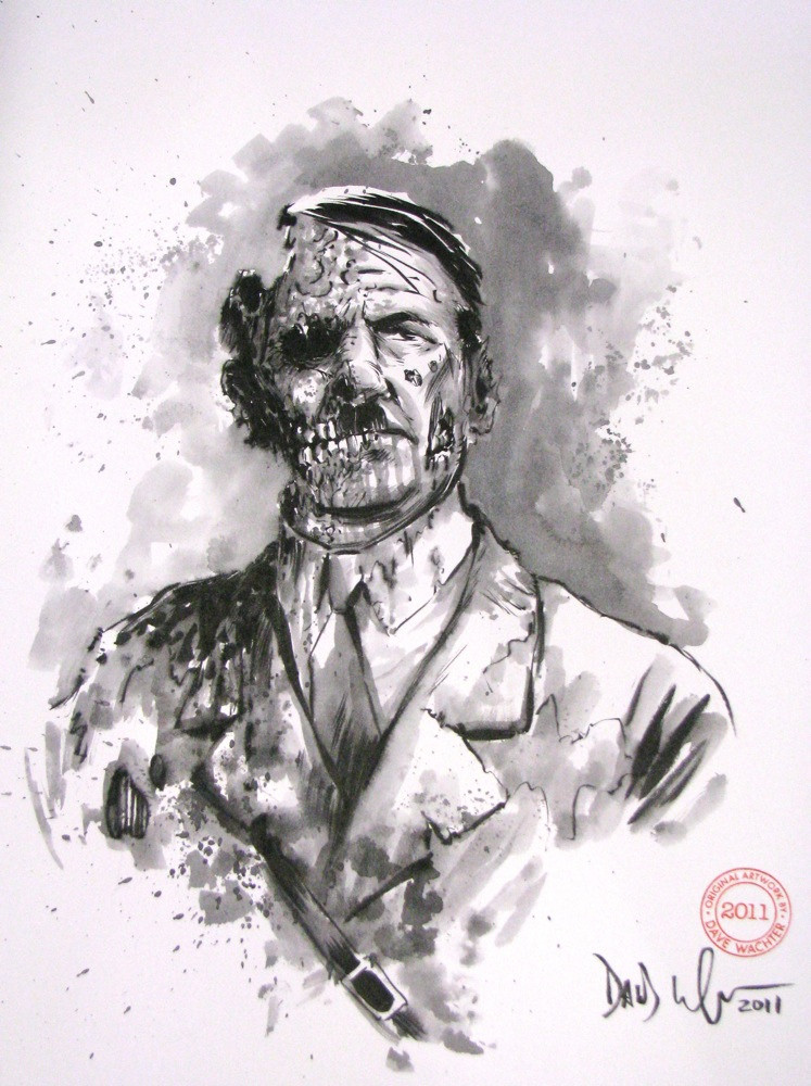 747x1000 Zombie Hitler Sketch Dave Wachter - Hitler Sketch