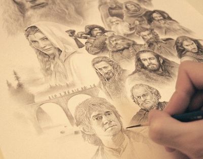 400x313 Sketches For Ending Credits Of The Hobbit, Perhape... Geeking - Hobbit Sketches