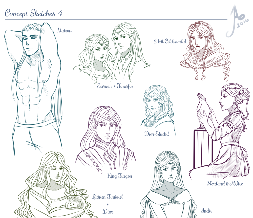 1024x883 Tolkien Sketches 4 By Jayeybee Quendi - Hobbit Sketches