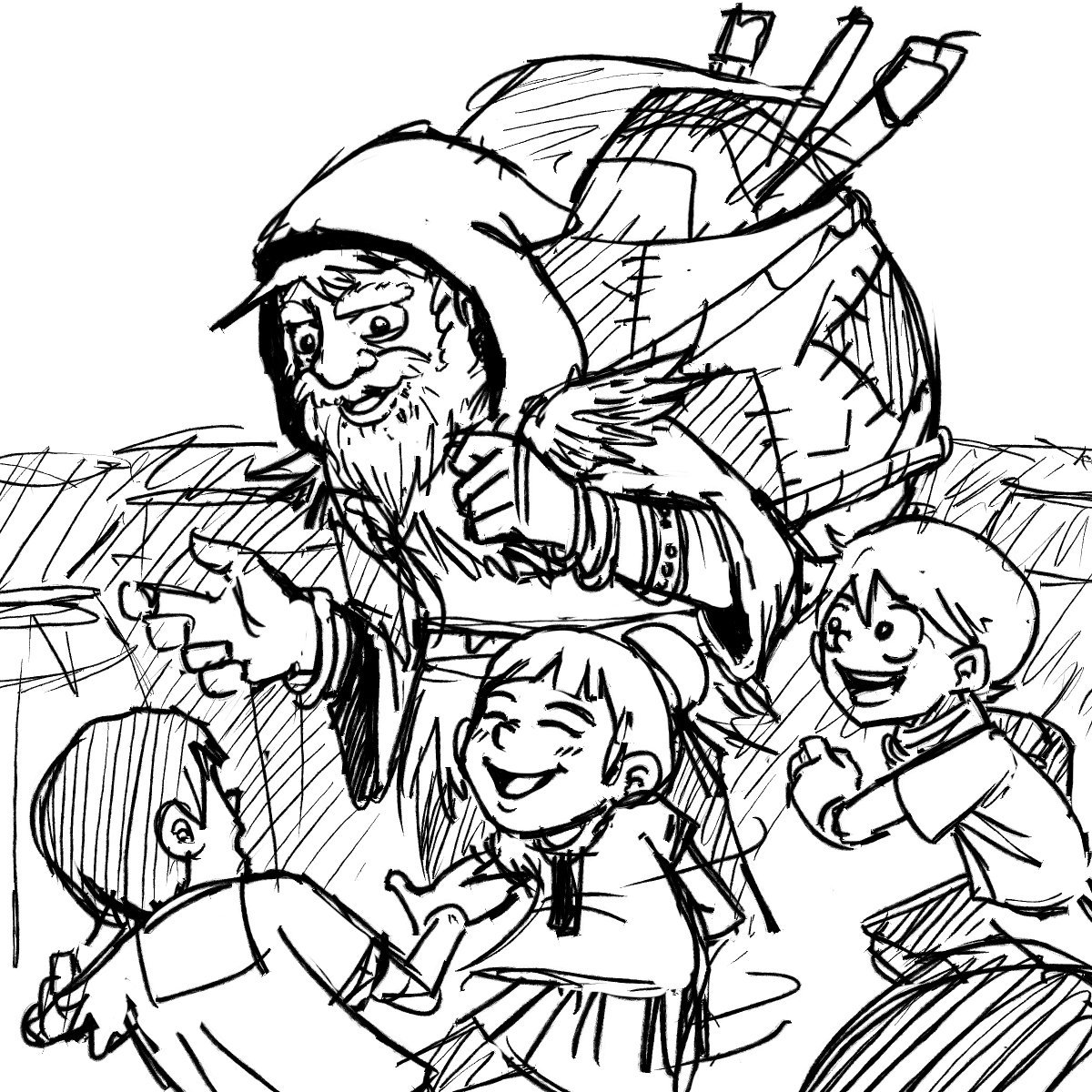 1200x1200 Jib On Twitter I Think Someone Called Him Hobo Santa - Hobo Sketch