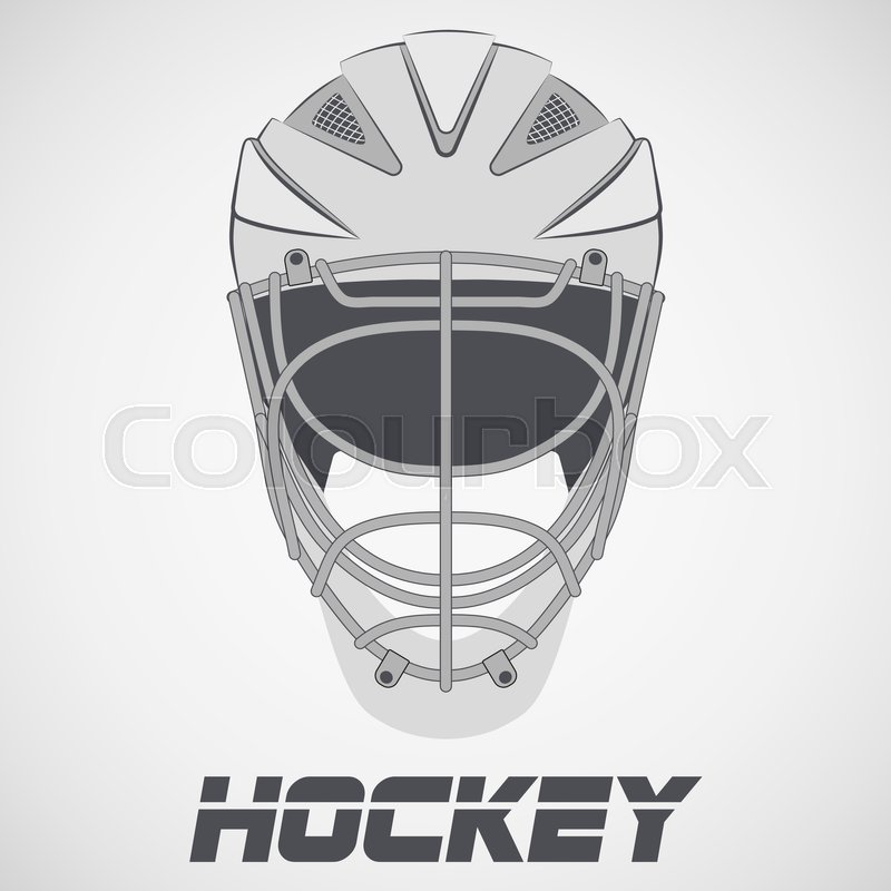 800x800 Goalie Hockey Helmet Sketch Style. Ice And Grass Field Sport - Hockey Goalie Sketch