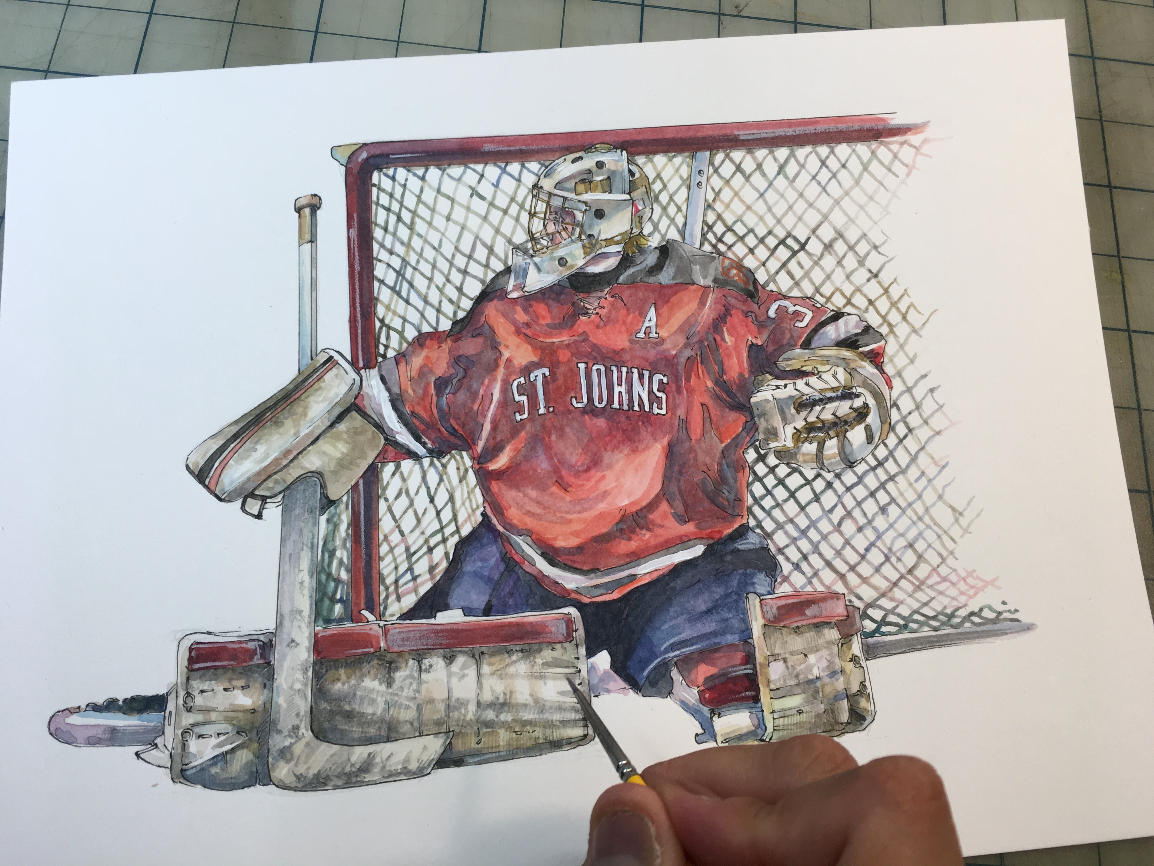 Hockey Goalie Sketch at PaintingValley.com | Explore collection of ...