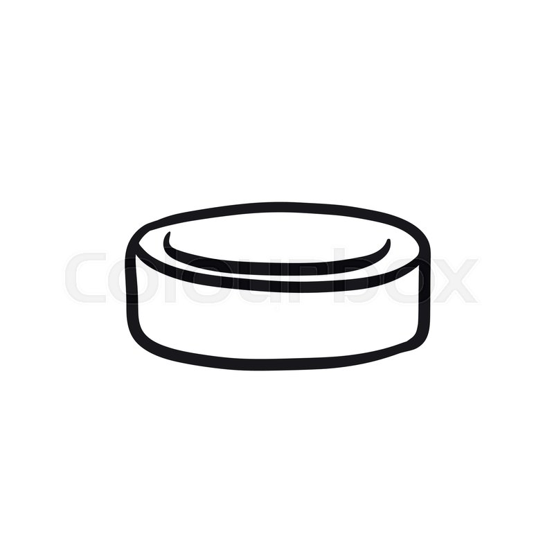 800x800 Hockey Puck Vector Sketch Icon Isolated On Background. Hand Drawn - Hockey Net Sketch