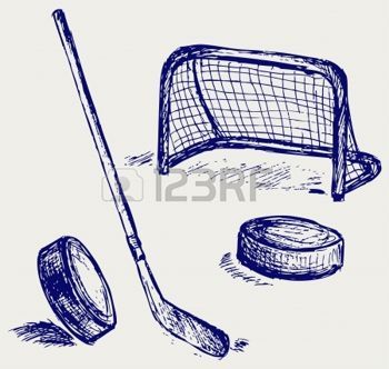 350x332 Hockey Stick Net Hockey Icon Illustration Icehockey - Hockey Net Sketch