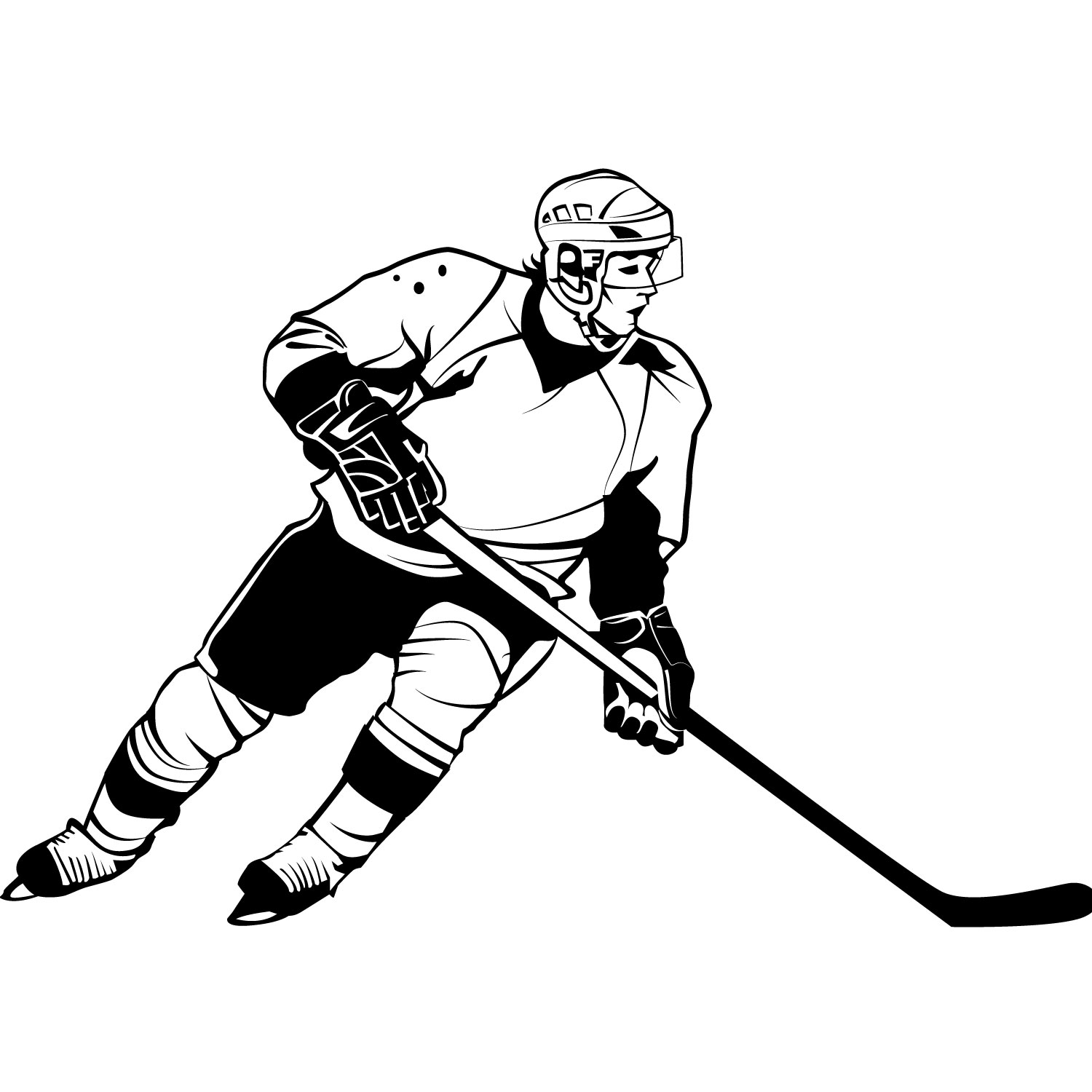 1500x1500 Hockey Player Clipart Free Collection Download And Share Hockey - Hockey Player Sketch