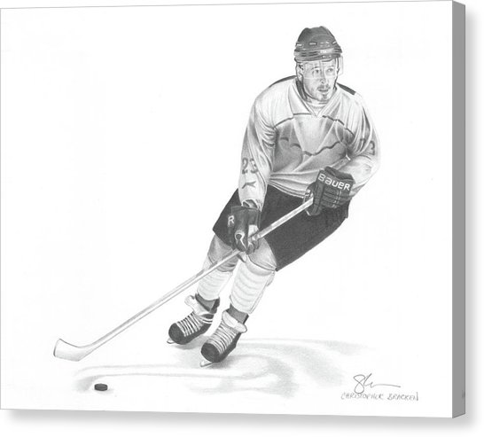 546x493 Hockey Player Drawing By Christopher Bracken - Hockey Player Sketch