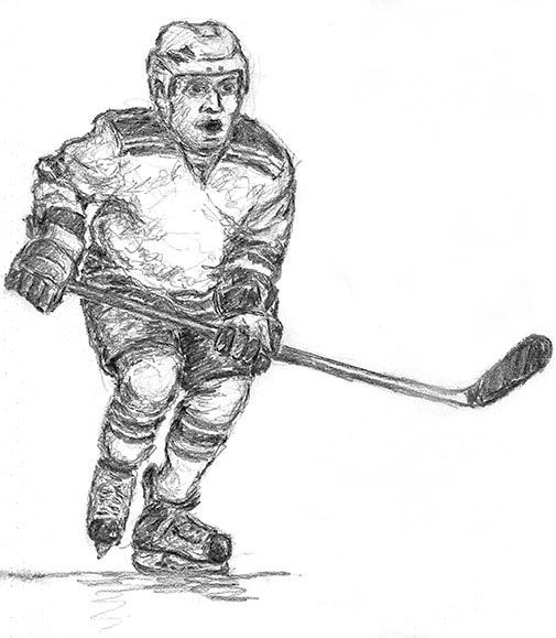 505x579 Hockey Player Sketch By My Hand Sketches - Hockey Player Sketch