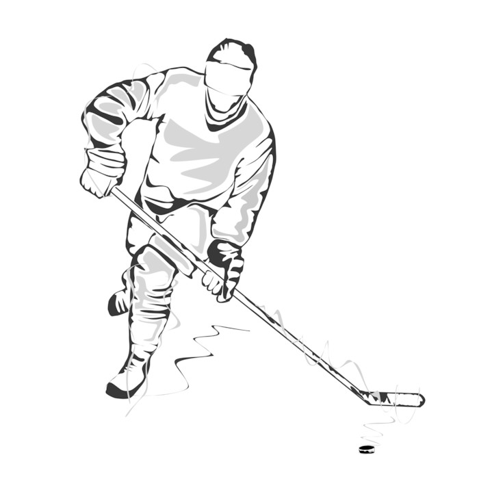 700x700 Hockey Player Sketch Sticker We Live To Change - Hockey Player Sketch