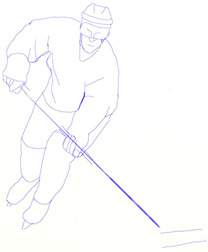 300x364 How To Draw A Hockey Player - Hockey Player Sketch