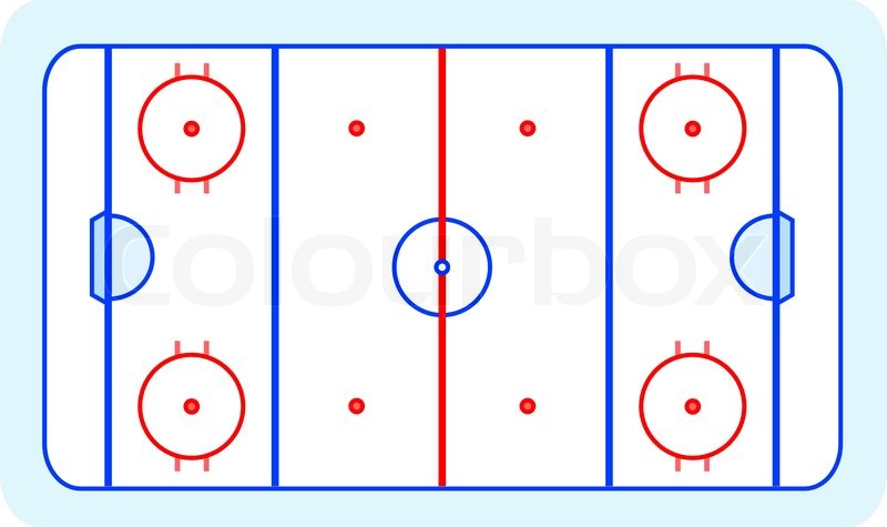 800x475 Ice Hockey Field Blue Greetings Card Vector Stock Vector Colourbox - Hockey Rink Sketch