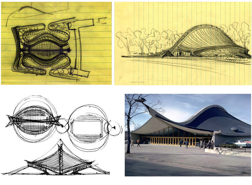850x625 Original Sketches For The Yale Hockey Rink (Built By - Hockey Rink Sketch