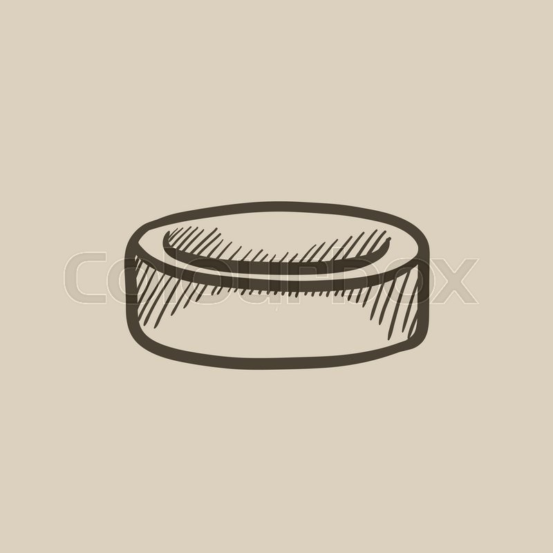 800x800 Hockey Puck Vector Sketch Icon Isolated On Background. Hand Drawn - Hockey Sketch
