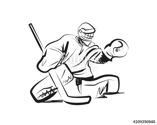 500x400 Vector Sketch Hockey Goalie Stock Image And Royalty Free Vector - Hockey Sketch