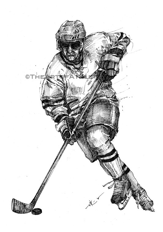 533x756 Collection Of Ice Hockey Drawing High Quality, Free Cliparts - Hockey Sketch