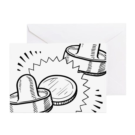 460x460 Air Hockey Greeting Cards - Hockey Sketch
