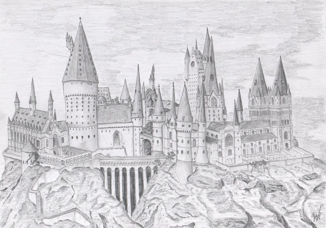 Hogwarts Sketch at PaintingValley.com | Explore collection of Hogwarts