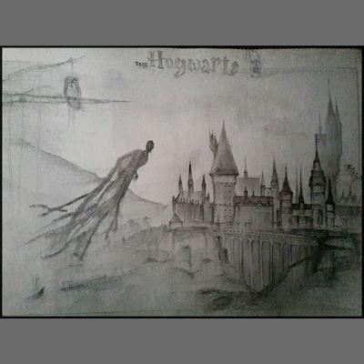 400x400 Castle Drawings Gallery - Hogwarts Castle Sketch
