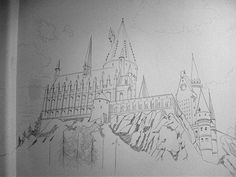 236x177 Pro Hogwarts Drawing Projects To Try - Hogwarts Castle Sketch