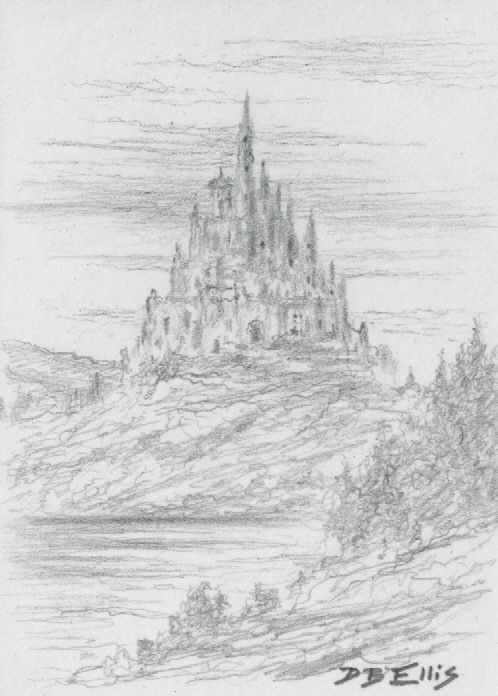 498x696 Hogwarts Castle Original Fantasy Art, Aceo, Harry Potter Series - Hogwarts Castle Sketch