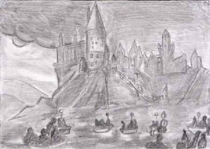 300x213 Harry Potter Sketch Cards - Hogwarts Sketch