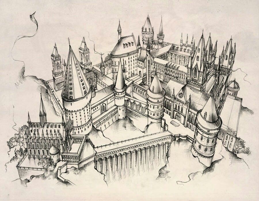 900x700 Pin By Fernanda Jinesta On Harry Potter In 2018 - Hogwarts Sketch