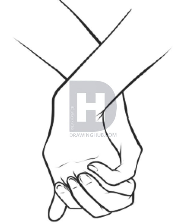 607x720 How To Draw Holding Hands, Step By Step, Drawing Guide, By - Holding Hands Sketch