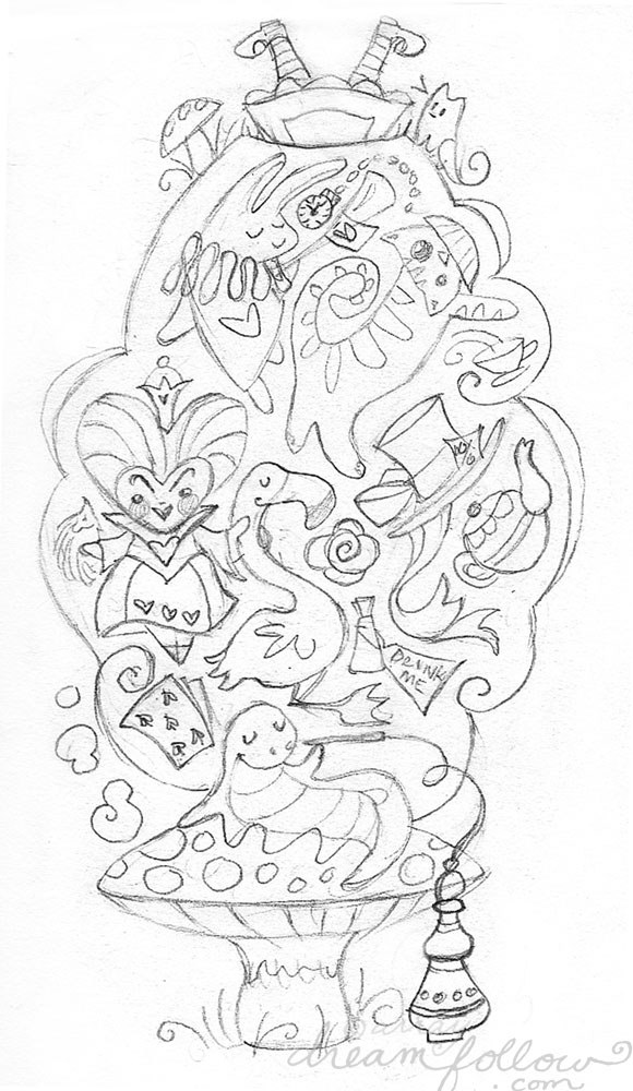 580x1000 Rabbit Hole Sketch Take A Peek Into My Embroidery Process - Hole Sketch