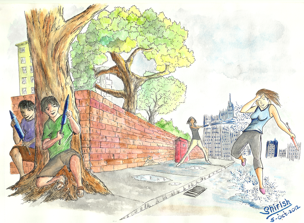 1009x742 Holi Fun! Hues And Tones - Holi Sketch