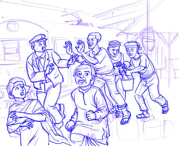 600x488 Holi Print Campaign For Railway - Holi Sketch