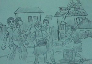 300x210 Pencil Sketch Of Holi Pencil Color Sketch Of Happy Holi - Holi Sketch