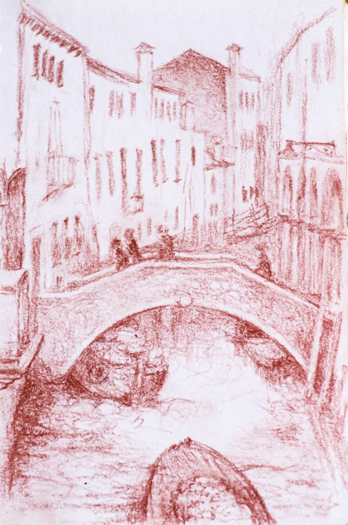 678x1024 Sketches Made On Holiday In Venice Pastel Pencil David Harvey - Holiday Sketches