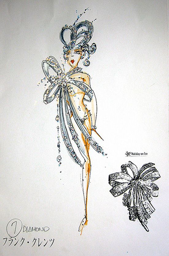 550x833 Vintage Holiday On Ice Costume Sketch Fabulosity! - Holiday Sketches