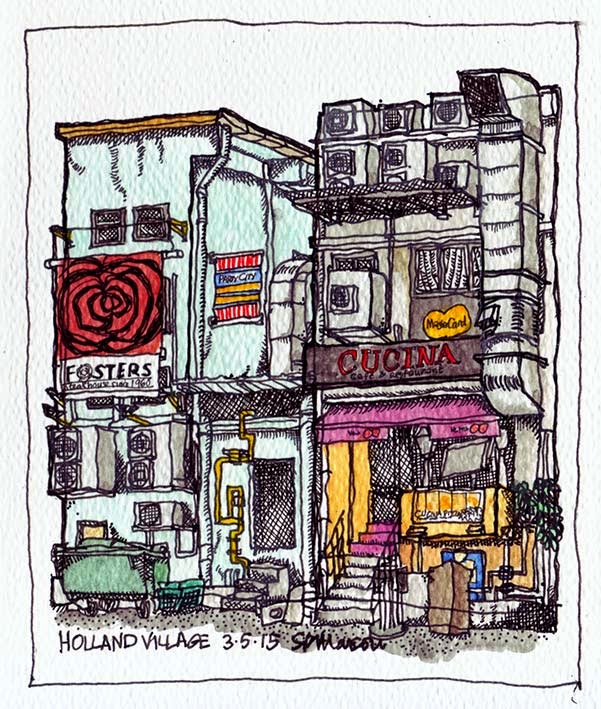601x709 Living In Singapore Singapore Sketching In Holland Village - Holland Sketch