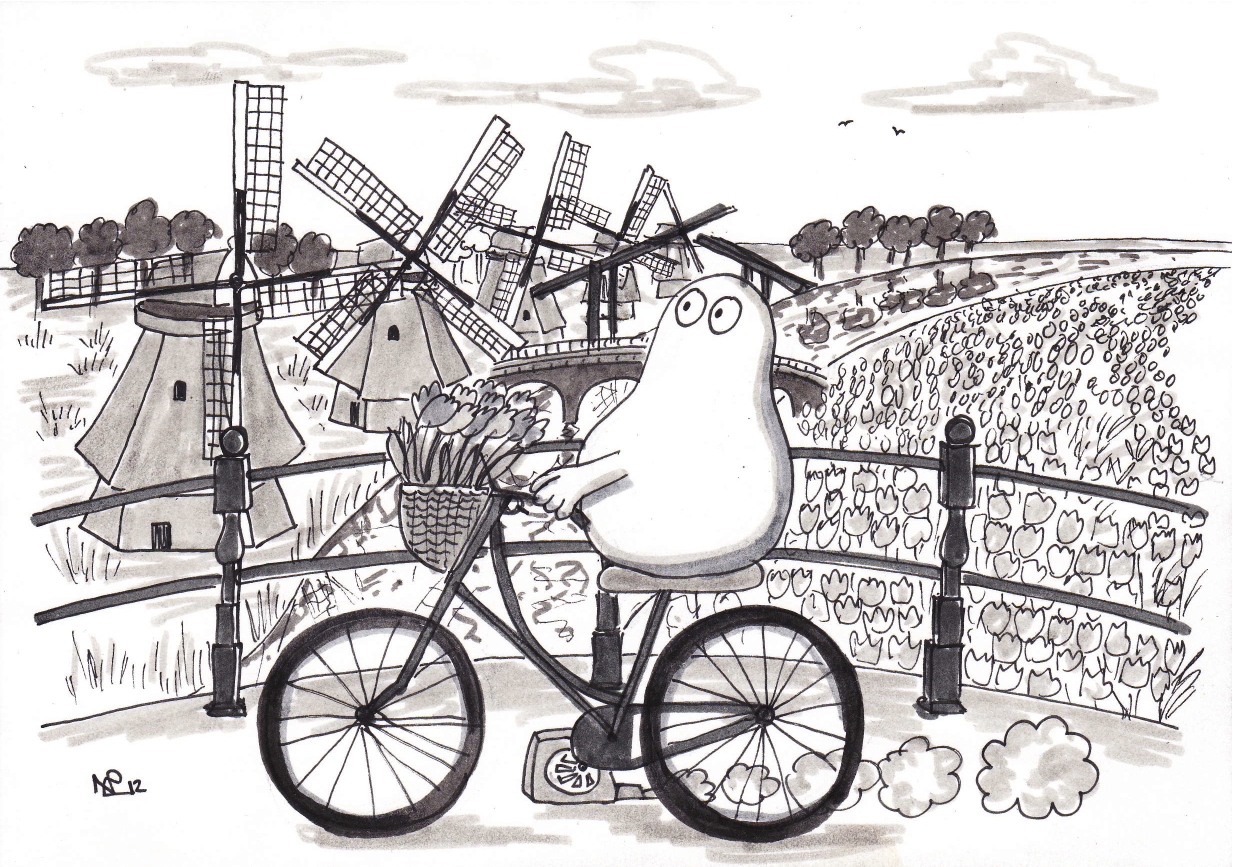1233x867 The Daily Sketch Bikes, Windmills, And Other Dutch The - Holland Sketch