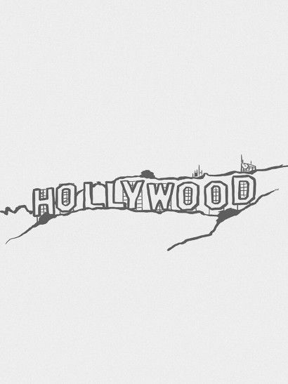 410x547 Pin By Tania Colunche On Perfect Art, Drawings And - Hollywood Sign Sketch