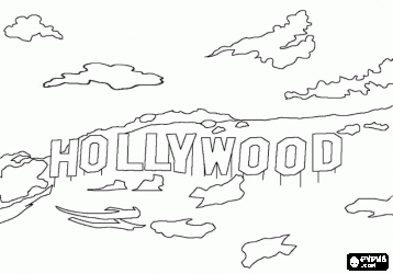 358x250 The Famous Hollywood Sign With The Giant Letters On The Hill In - Hollywood Sign Sketch