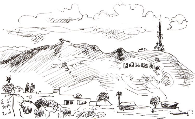 750x458 Hollywooddrawing - Hollywood Sign Sketch
